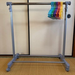 パイプハンガー ハンガーラック ＋カラフルハンガー ②の画像