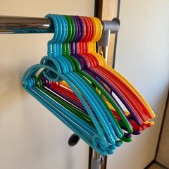 パイプハンガー ハンガーラック ＋カラフルハンガー ②の画像