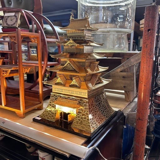 金メッキ　お城　模型　ミニチュア　オブジェ　飾り物　置物　インテリア