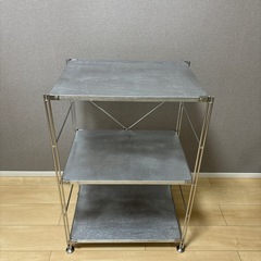 無印　ステンレスユニットシェルフ　ウォールナット材棚セット　小