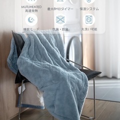 新品未開封‪☆ネット価格¥8999 電気毛布 ひざ掛け 電気ブランケット タイマー付 洗える 省エネ 電気敷毛布 電気掛け毛布 敷き 掛け 5段階温度 ラビットファー ポリエステル ふわふわ 丸洗い 180*140cm あったかブランケット PSE認証済 ダニ退治 DRMTYGG002の画像