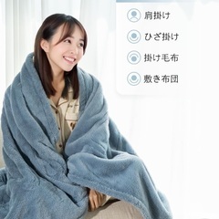 新品未開封‪☆ネット価格¥8999 電気毛布 ひざ掛け 電気ブランケット タイマー付 洗える 省エネ 電気敷毛布 電気掛け毛布 敷き 掛け 5段階温度 ラビットファー ポリエステル ふわふわ 丸洗い 180*140cm あったかブランケット PSE認証済 ダニ退治 DRMTYGG002の画像