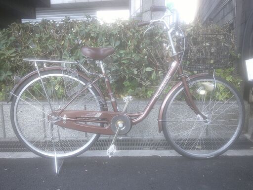 整備済み中古自転車　26インチ　税別￥9.980-　LEDオートライト　L型軽快車　ブラウン1104