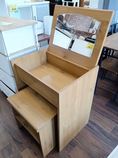 2WAY　デスクドレッサー　イス付　ナチュラル　収納　椅子　セット　サイズ（約）幅60×奥45×高72　　■近隣配送無料 買取GO‼　栄和店