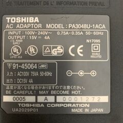 TOSHIBA　ACアダプタ　PA3048U-1ACAの画像
