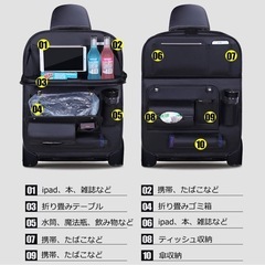 車用シートバックポケット 後部座席収納の画像