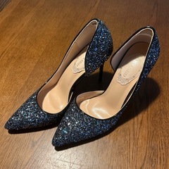 グリッター　ヒール　パンプス