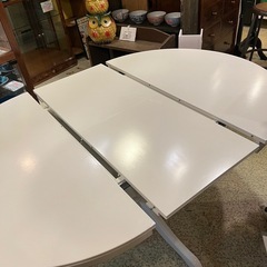 【池上店】　IKEA イケア　ダイニングテーブル　伸縮式　伸長式　テーブル　ホワイト　INGTORP インガートルプ　ラウンドテーブル　の画像