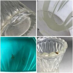 🌏🌏🌏硝子花瓶 まとめて7点 花器 焼き物 在銘 フラワーベース 陶器 陶磁器 華道具 茶道具 花入 硝子花生(フリル/色ガラス)🌏🌏🌏の画像
