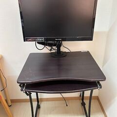 【値下げしました！】パソコンラック、モニタ、モニタアームのセット