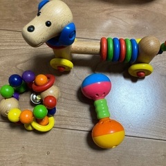 木の知育玩具セット&ガラガラ