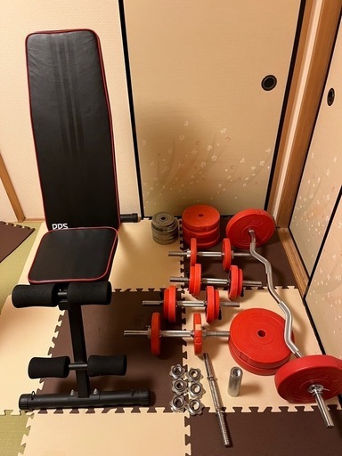 トレーニングベンチとダンベルセット　※直接取引限定