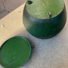 鉄製火消し壺　昭和レトロ　特大の画像