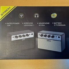 ☆STRICH ギターアンプ 充電式 2 x 5W クリーン/ドライブトーン ミニギターアンプ コンパクト BT機能付き 軽量 自宅練習用 SEA-10の画像