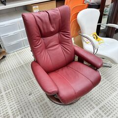 EKORNES リクライニングチェア レザー レッド