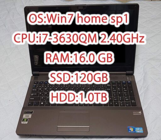 中古ノートPC　win7