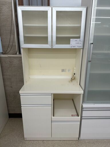 ★ジモティ割あり★  レンジボード 白 H179.5×D51×W80 クリーニング済み TJ9568