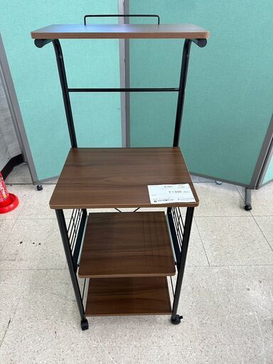 ★ジモティ割あり★  レンジ台 茶 H132×D42×W49.5 クリーニング済み TJ9569