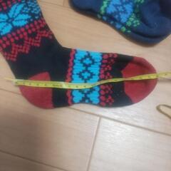 スキー用  靴下  赤青 ２本組  子ども用の画像