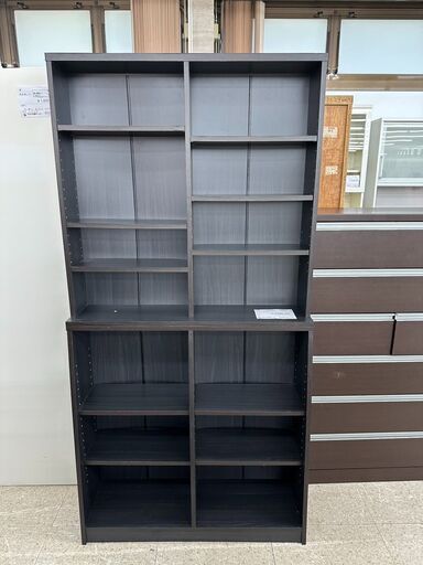 ★ジモティ割あり★  本棚 黒 H180.5×D23×W90 クリーニング済み TJ9573