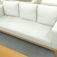 ★展示美品！★ファブリック３Pソファー ホワイト【モノ市場半田店】163の画像