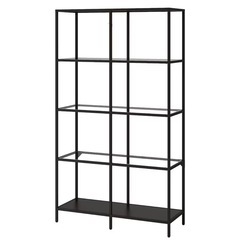IKEA　ブラックスチール×ガラスシェルフ