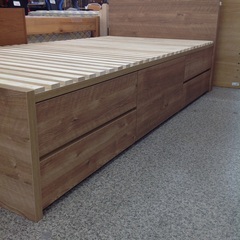 【シングルベッド】シングルベッド アイランド株式会社 檜すのこベッド 引き出し 大型引出 BOX チェストベッド  :ブラウンの画像