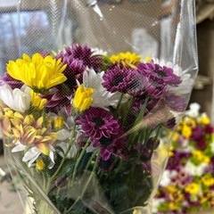 菊の花束　自家製　ハウスで育てたお花ミックス！ボリューム満点の画像