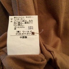 TK 薄手 Tシャツ 茶 無地 重ね着 ボタン シンプルの画像