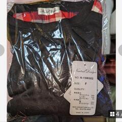 新品のチェック袖切り替え長袖カットソーの画像