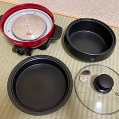 【値下げ】電気ミニグリルパン Abitelax 1.8L 1〜2人用 鍋・鉄板・蒸し料理対応の画像