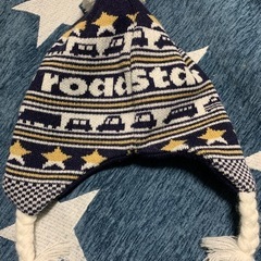 【50~52cm】ベビーニット　車柄　ポンポンの画像