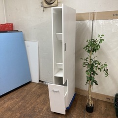 S758 ⭐ ランドリーチェスト 洗面所 サニタリー すき間収納 幅29cm ホワイト USEDの画像