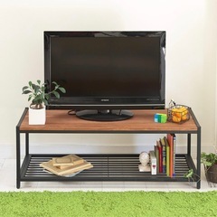 【値下げ中】TV台　今風　スタイリッシュ ローテーブル　テレビボード　センターテーブル　おしゃれ 天板は高級感溢れる、アイアンテーブル、スチール棚　の画像