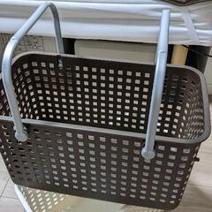ランドリーバスケット 2個 白茶 スタッキング可能の画像