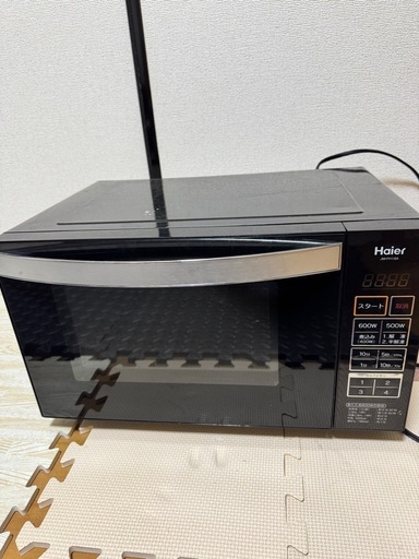 電子レンジ　haier 600W ブラック　まだ使えます