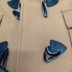 古着　レトロ　ベージュ ダッフルコート フード付き ウール混合の画像