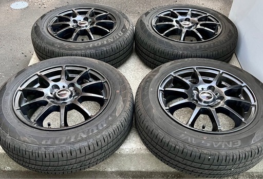 MID シュナイダー SCHNEIDER ブラック 15インチ 6J 5穴 PDC114.3 & ダンロップ エナセーブ ec204 4本セット