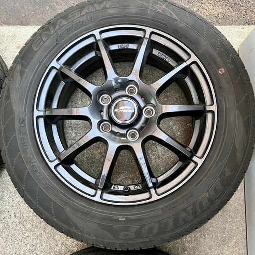 MID シュナイダー SCHNEIDER ブラック 15インチ 6J 5穴 PDC114.3 & ダンロップ エナセーブ ec204 4本セット