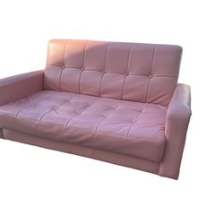 2人掛けソファー　ピンク　合皮　レザー