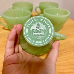 ꙳Fire-King ジェダイ・シェルカップ5個セット𖠚՜の画像