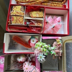 女の子 お正月 七五三 着物 帯 髪飾り 小物 2人分の画像