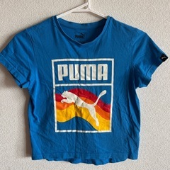 PUMA キッズ Tシャツ 青色 ロゴ入り　130cm