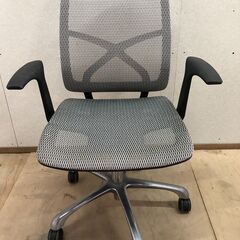 デスクチェア　オフィスチェア　メッシュ グレー キャスター付き　...