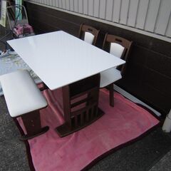 ダイニングテーブル　チェア　ベンチ　4点セット