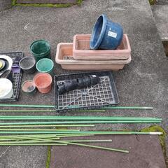 プランター、支柱、鉢はど家庭菜園なとセットの画像