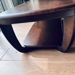 【ニトリ廃盤】木製ローテーブル引き出し×2つ付きの画像