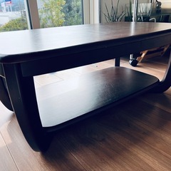 【ニトリ廃盤】木製ローテーブル引き出し×2つ付きの画像