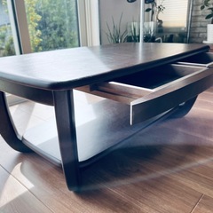 【ニトリ廃盤】木製ローテーブル引き出し×2つ付き