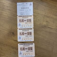 札幌↔室蘭バスチケット　３枚【有効期限11/12】